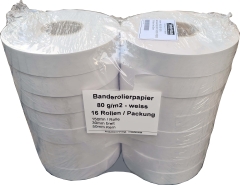 Original HIMA Banderolierpapier 80g, 30mm x 150 Meter, 16 Rollen, Weiss